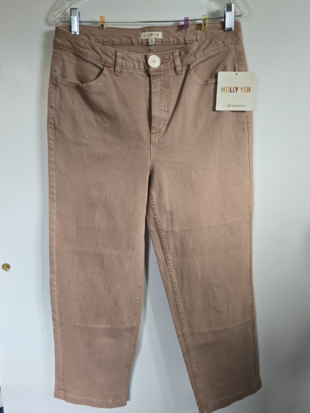 Molly Yeh Women's Taupe Straight-Leg Jeans
